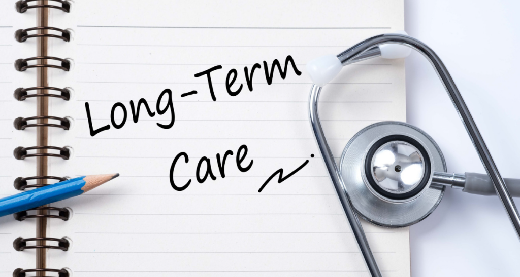 Older couple reviewing how long-term care insurance works and how coverage can help with future care expenses.